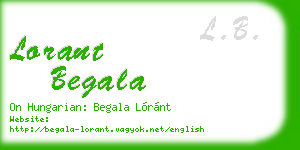 lorant begala business card