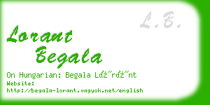 lorant begala business card